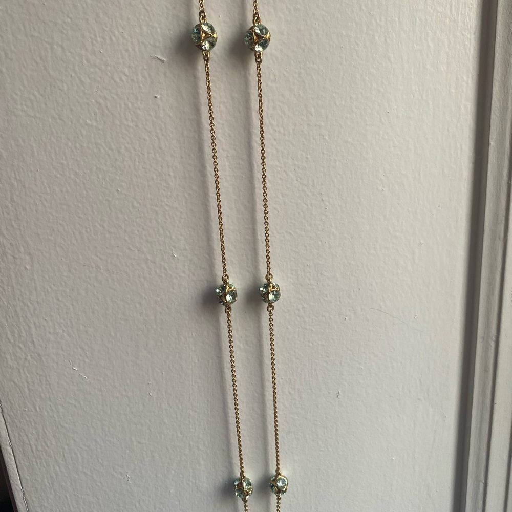 🗽Kate Spade Lady Marmalade Long Necklace Teal Blue jewel - Picture 4 of 6